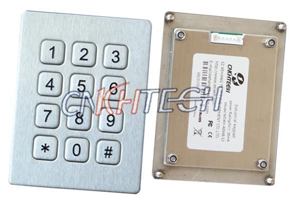 IP65 Industrial Metal Numeric Keypad , Anti - vandal num keypad with long life