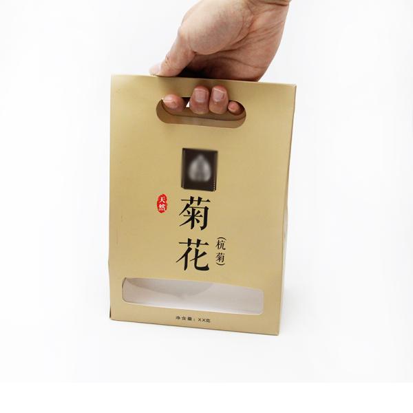 Tea Exquisite Paper Packaging Boxes With Window and Handle Custom Size