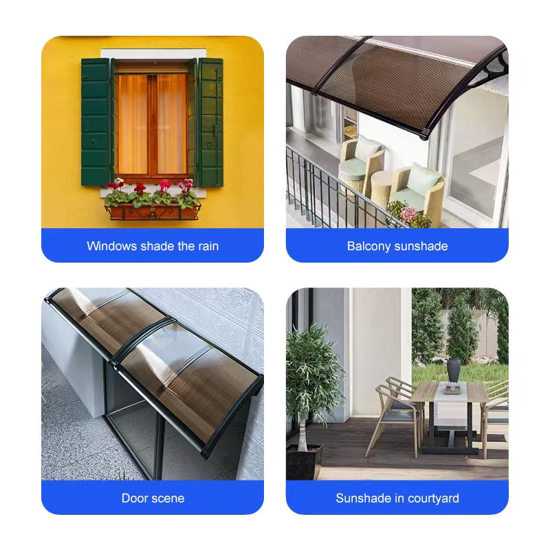 Clear Easy Assembly amp Installation Plastic Frame amp Polycarbonate Panels Canopy with Integrated Gutter and Gutter System