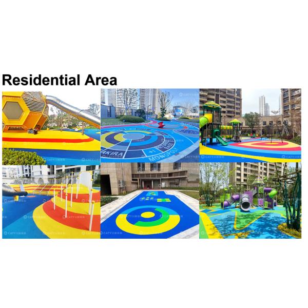 High Performance Wet Pour Playground Surface EPDM Flooring For Parks Residential Recreational Area