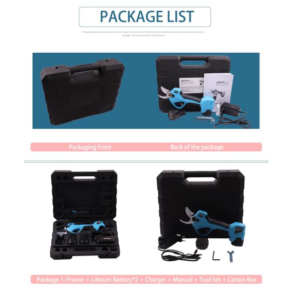 Swansoft LED Display Li-ion battery powered cordless electric pruning operated tree prunner cutting scissors pruner