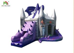 China Customized Purple Dragon Inflatable Jumping Castle With Slide For Kids on sale