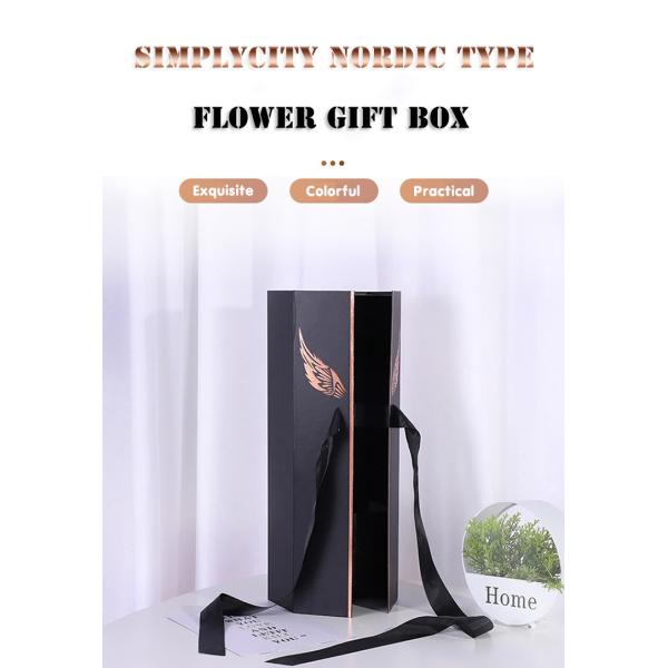 Black Square Cardboard Foldable Luxury Flower Gift Box Flower Packaging Box Paper Flower Box