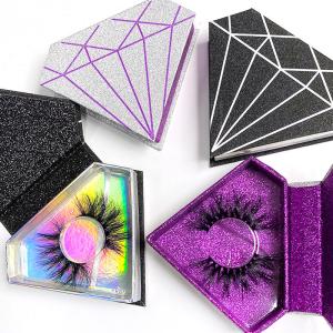 China OEM Magnetic Triangle Shape Lash Packaging Box Glitter Cardboard wholesale
