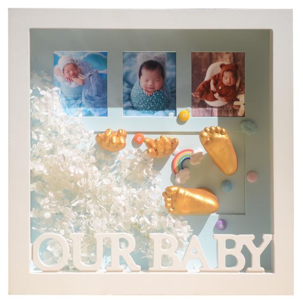 Shadow Box 3D Baby Casting Kit Picture Photo Frame For Newborn Boys / Girls