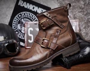 China Genuine Leather British Retro Mens Martin Boots / Trendy Chelsea Boots wholesale