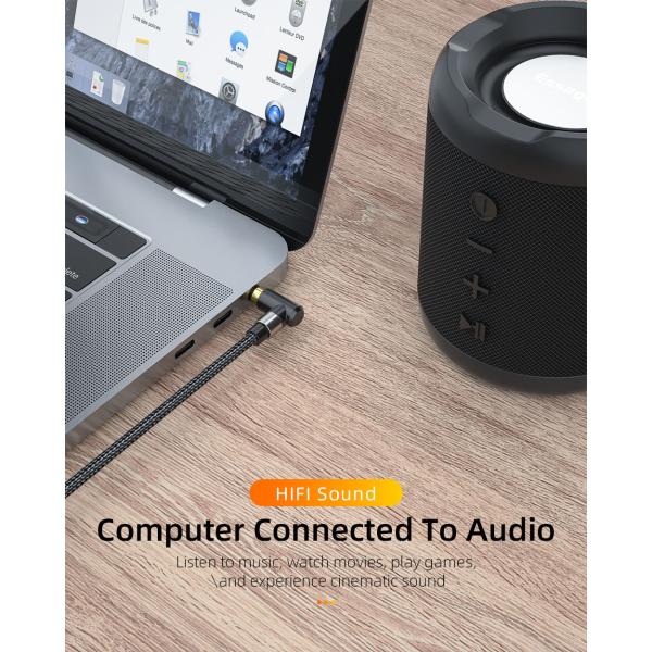 3.5mm AUX Cable Elbow Male To Male Audio Jack Cable 90 Degree