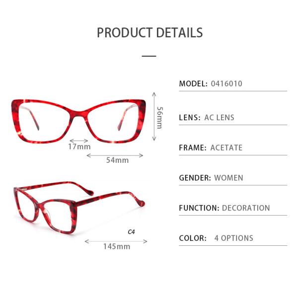 Butterfly Acetate Frame Glasses For Women'S Prescription Eyewear No Paints