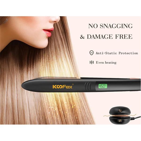 KooFex Ceramic Coated Hair Straightener , 230 Degree Battery Operated Straightener