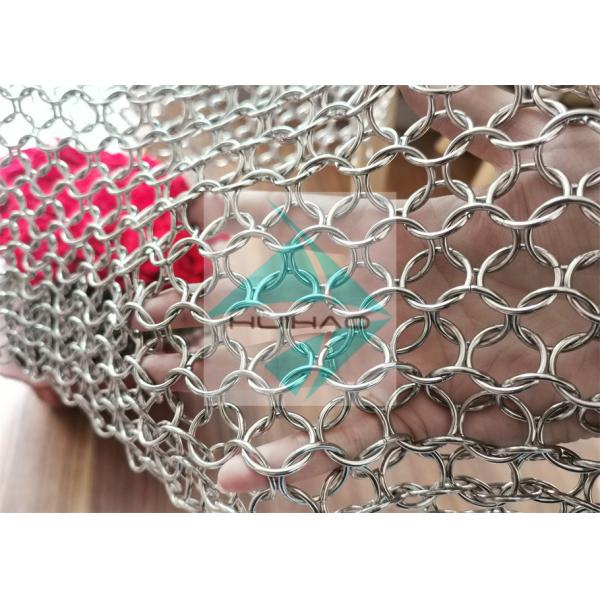 ISO Stainless Steel Metal Ring Mesh For Hotel Decoration Window Drapery