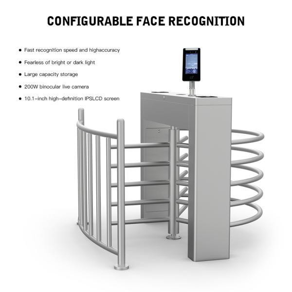 120 Degree Semi Automatic Waist Height Turnstile High Security