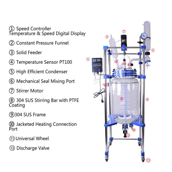 100L Lab Chemical Reactor Double Layer