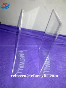 China Slanted Plastic Sign Holder L Shape Transparent A4 Acrylic Menu Table Stand wholesale