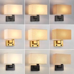 Buy cheap Surface mounted hotel wall lamp bedroom indoor fabric shade bedroom bedhead wall from wholesalers