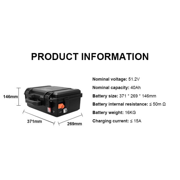 18650 Portable Li Ion Battery Pack 51.2V 40Ah Ternary Lithium Ion Battery