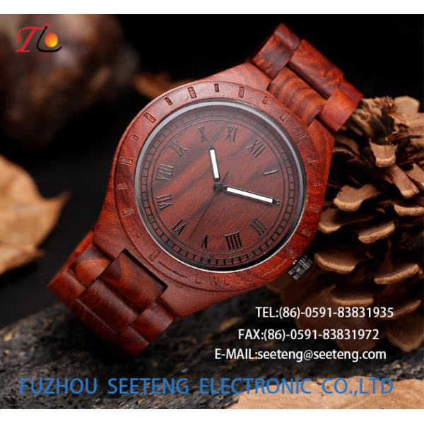 wholesale Pu watch wooden watches alloy case quartz watch fashion watch concise styleDelicate / elegant wooden strap