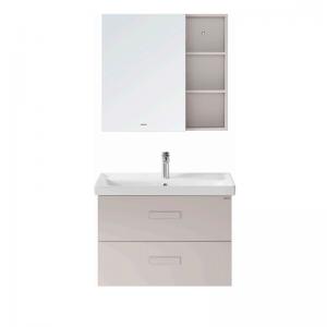 China Wall Hung PVC Bathroom Cabinet , Multilayer Board Wash Basin Mirror Cabinet wholesale