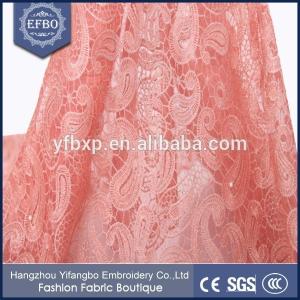 China Decorated with beads and rhinestones embroidery on mesh nigerian wedding dress lace fabric on sale