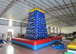 China Commercial  Kids Inflatable Rock Climbing Wall Fireproof PVC Tarpaulin 7 X 7 X 7m on sale