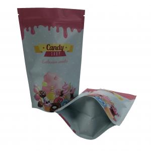 China Customized Glossy Surface Digital Printing Plastic Zip Lock Flat Bag With Aluminum Foil Bags For Candy Bags wholesale