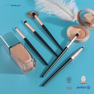 5 Piece Eyeshadow Blending Brush Set Aluminum Ferrule Wooden Handle