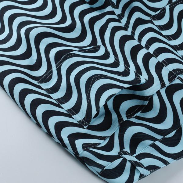 Summer Wave Pattern Ladies Casual Pants High Waisted Casual Trousers