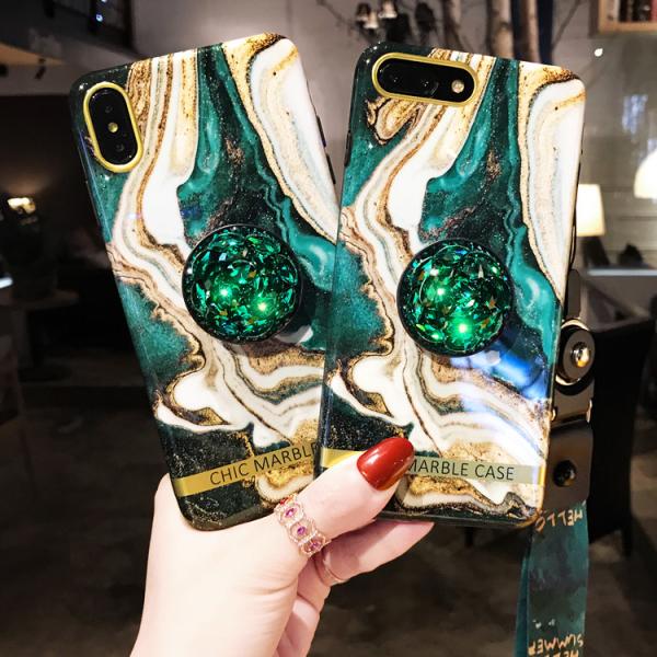 Gold Foil Chic Marble Phone Case Anti Knock Protective Case For Iphone XS