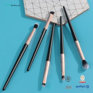 5 Piece Eyeshadow Blending Brush Set Aluminum Ferrule Wooden Handle
