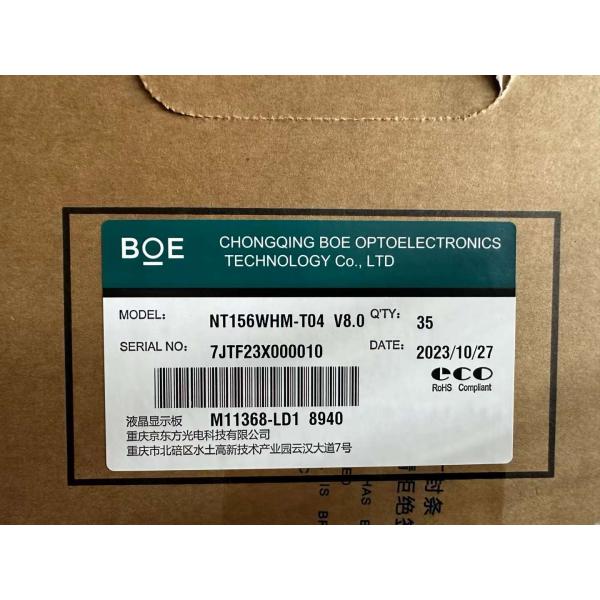 BOE NT156WHM-T04 15.6" Laptop LCD Screen with 1366x768 Pixels and 250ccd/m2 Brightness
