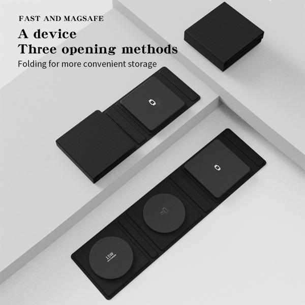 Travel Fast Wireless Charger 3 In 1 Foldable Magnetic 15W