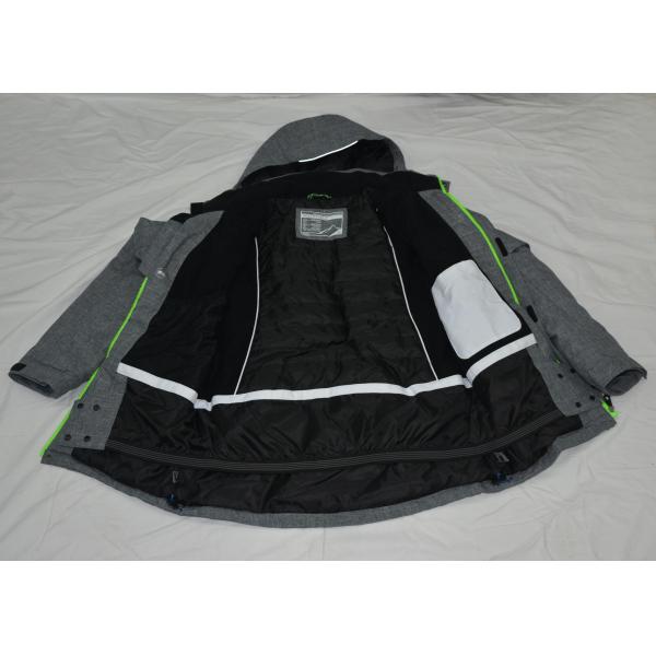 Colorful Mens Quilted Ski Jacket , Waterproof Mens Grey Ski Jacket
