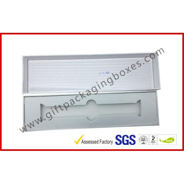 Matt White watch band box , Pre-assembled jewelry package with white velvet tray