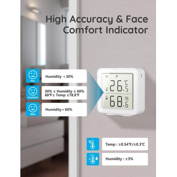 Tuya Wifi Temperature&Humidity Sensor Work With Alexa Indoor Hygrometer Thermometer lcd Display Intelligent Linkage For