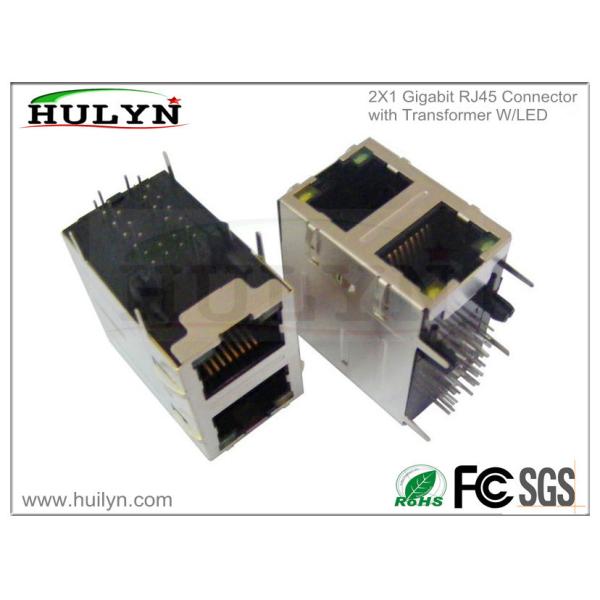 China 2X1 Stacked RJ45 Jack With Gigabit transformer and LEDs wholesale