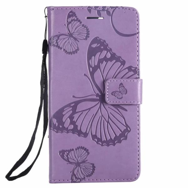 Pixel 2 Embossing 3D Butterfly Leather Bracket Stand Wallet Case with wristlet strap