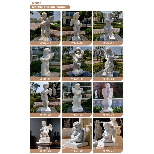 Outdoor Church Religious White Life Size Marble Saint Michael Angel Statue Stone