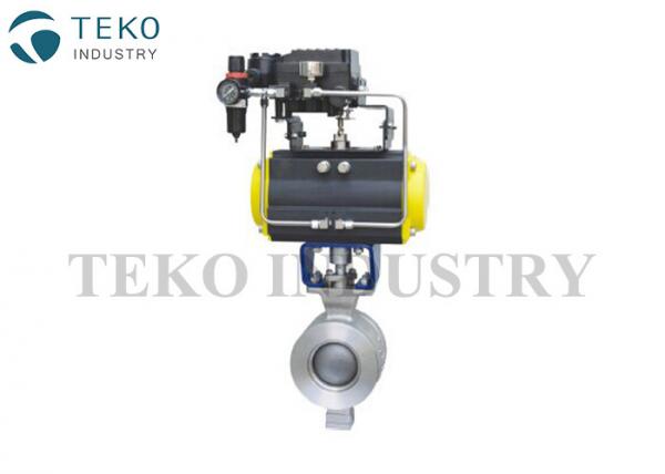 Quality Anti - Static V Port Ball Valve Flanged / Flangeless Connection WIth Positioner for sale