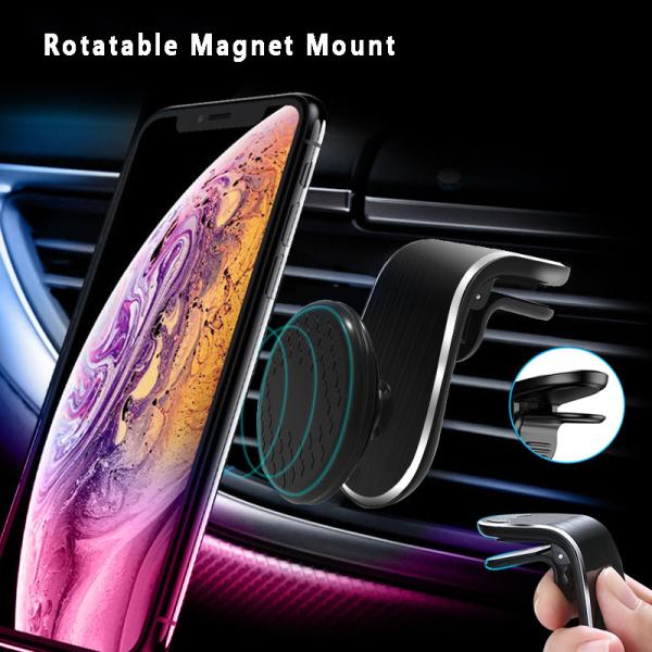 360 Degree Rotation Anti-Slip Phone Strong Universal Magnetic Vent Clip Mount Non-Sticky for Safe GPS