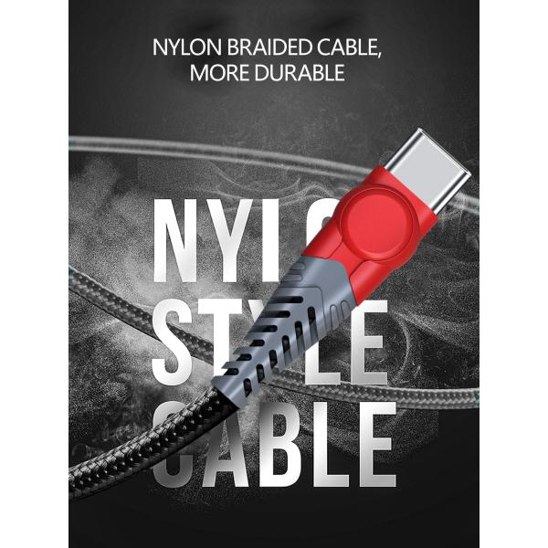 3A PD 60W Kevlar 3.0 USB Type C Charging Cable Super Strong For Office