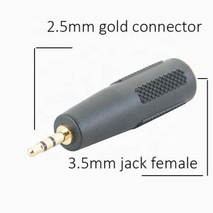 3 Poles TRS Jack Male to Female 2.5 to 3.5 Audio Adapter