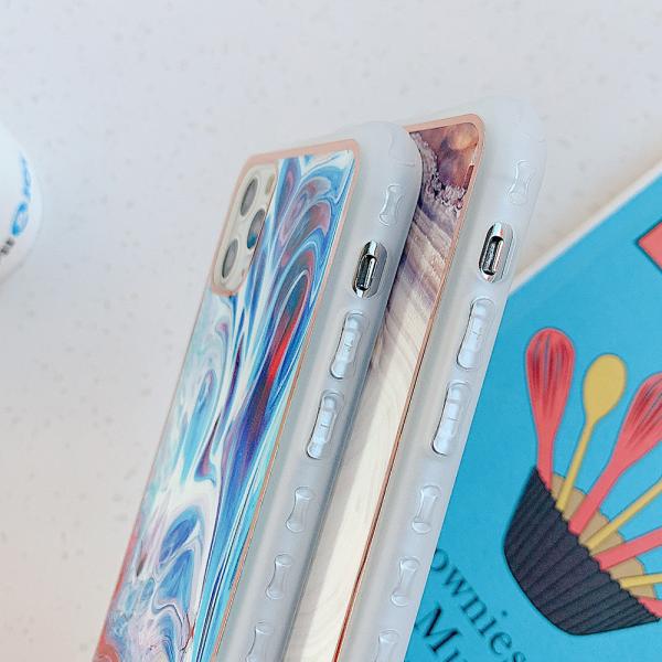 Luxury Marble Phone Cases TPU Scratchproof Lasered Glass Cover