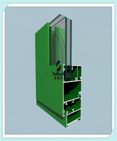 Quality Anodized / Powder Coated Window Aluminum Profile Green Color ISO Certification for sale