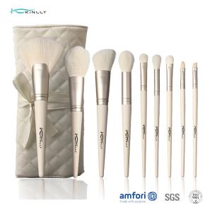 China 9pcs White Natural Hair Makeup Brush With Cosmetic Bag wholesale