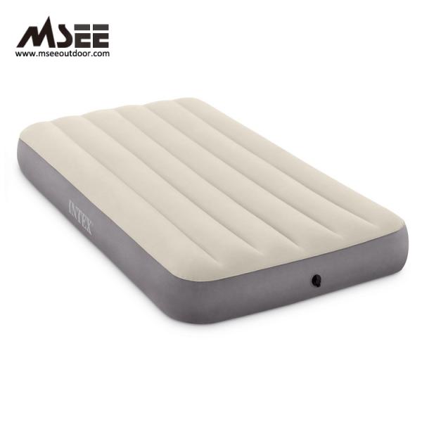 Wear Resistance Twin Size Inflatable Air Mattress Flocked PVC Material