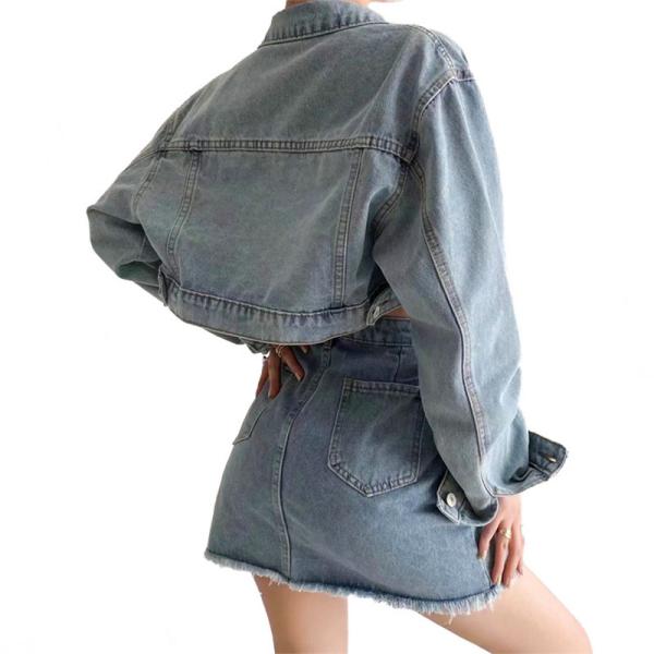 Factory OEM Spring Autumn Denim Clothing Oversized Long Sleeve Jackets