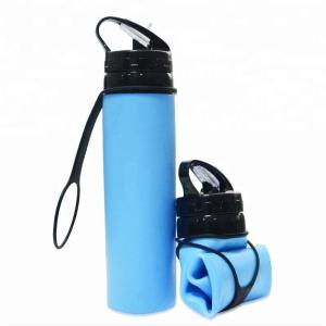 China Lightweight BPA Free Collapsible Silicone Water Bottle 600ml on sale