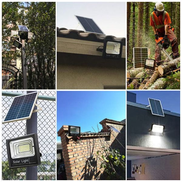 LED Remote Operated Flood Lights Battery Powered Solar Flood Lights 200W