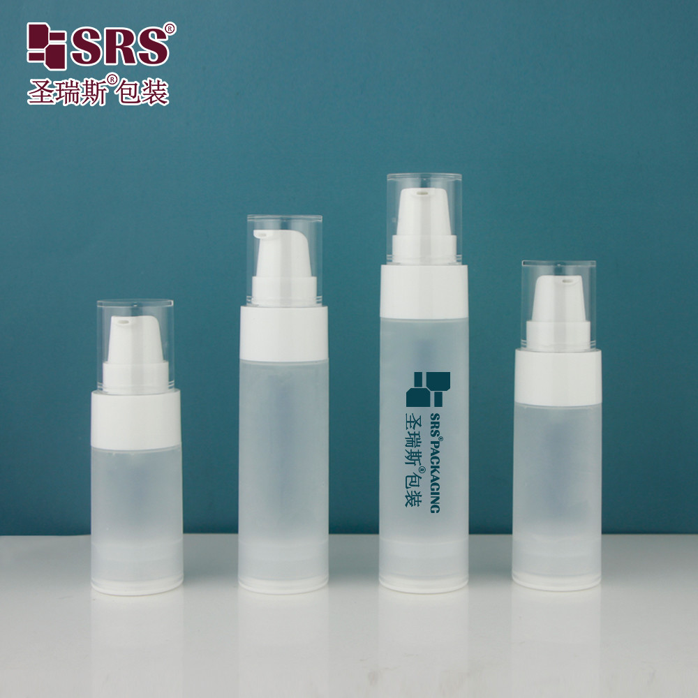 Quality PA0217 Glossy Matte In Mold Customize Plastic PP Airless Pump Lotion Bottle For Skincare Facial Cleanser Gel for sale