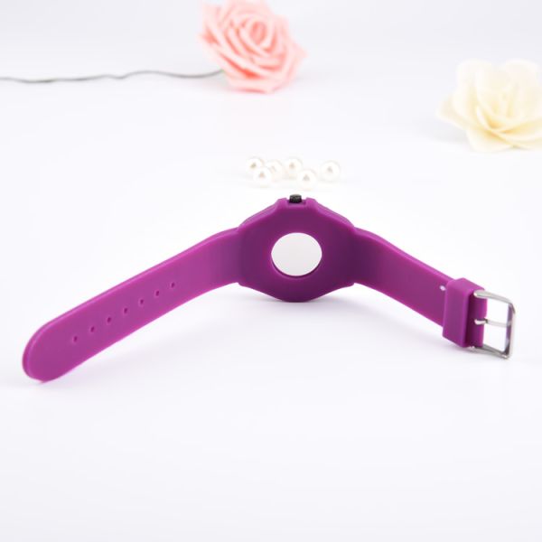 Promotional Gifts Silicone Rubber Bracelet Watch Purple Color With RoHS & CE Approval