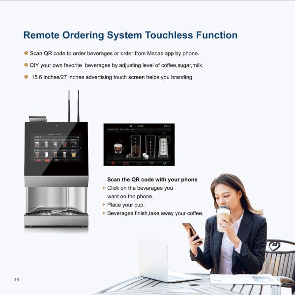 MDB Protocol Cappuccino Espresso Tea Coffee Vending Machine H 700mm